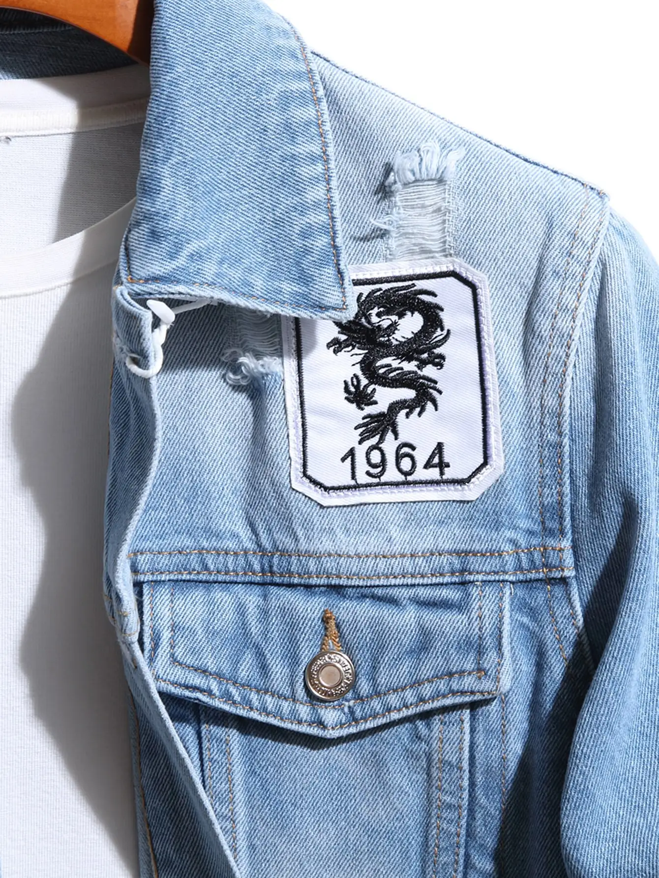 Vintage Men's Ripped Baggy Win - огляд і ціна Embroidery Jacket