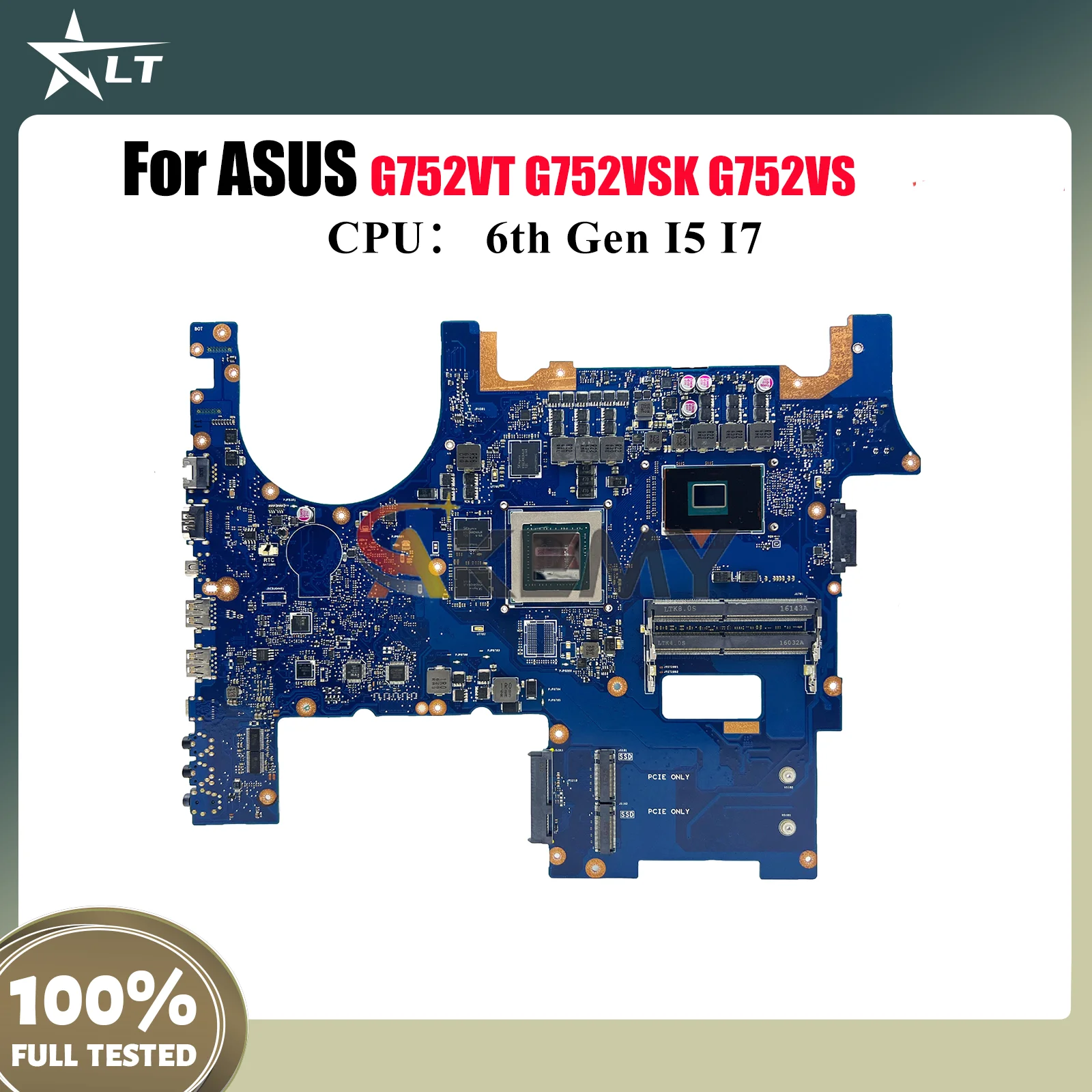

G752VT Laptop Motherboard For ASUS ROG GL752VL GL752VW G752V G752VS G752VSK Notebook Mainboard With I5 I7 CPU 100% tests OK stk