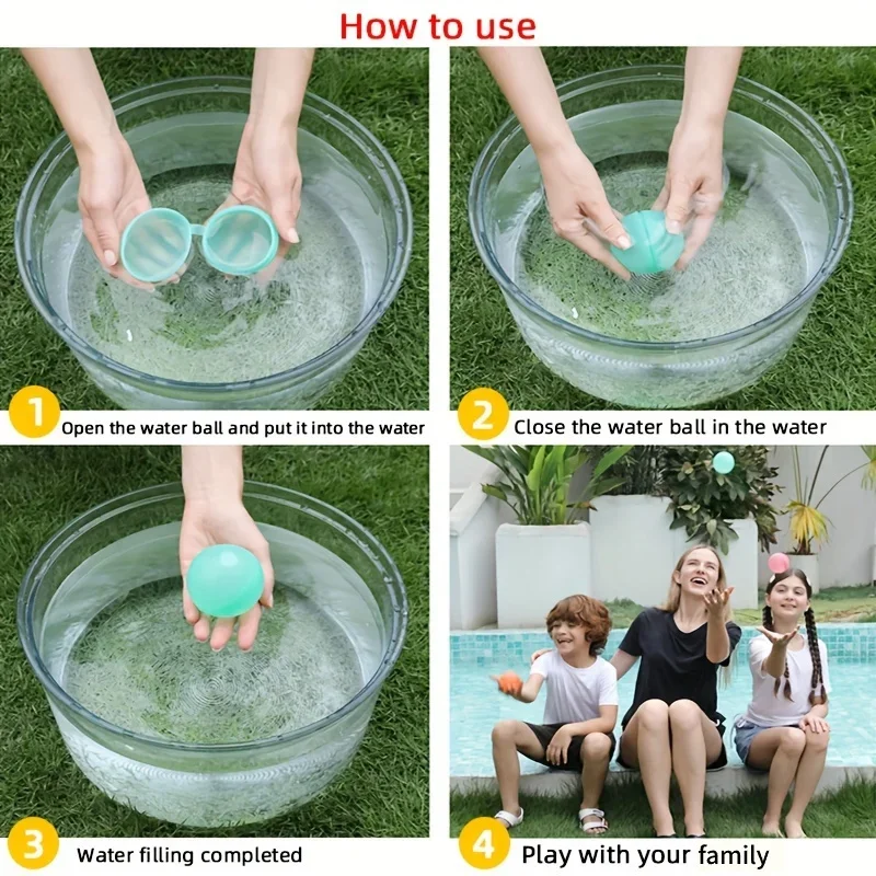 Reusable Water Balloons Silicone Refillable Water Balls Summer Beach Pool Outdoor Activities Kids Water Toys