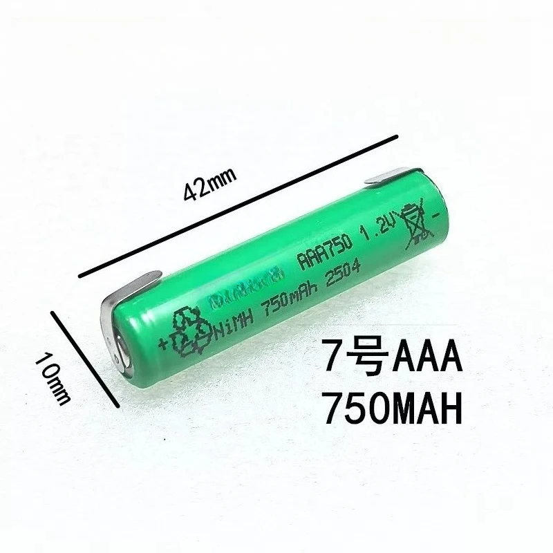 10pcs brand new for suppo 1.2v aaa size 7 razor/nickel metal hydride rechargeable batteries with solder tabs