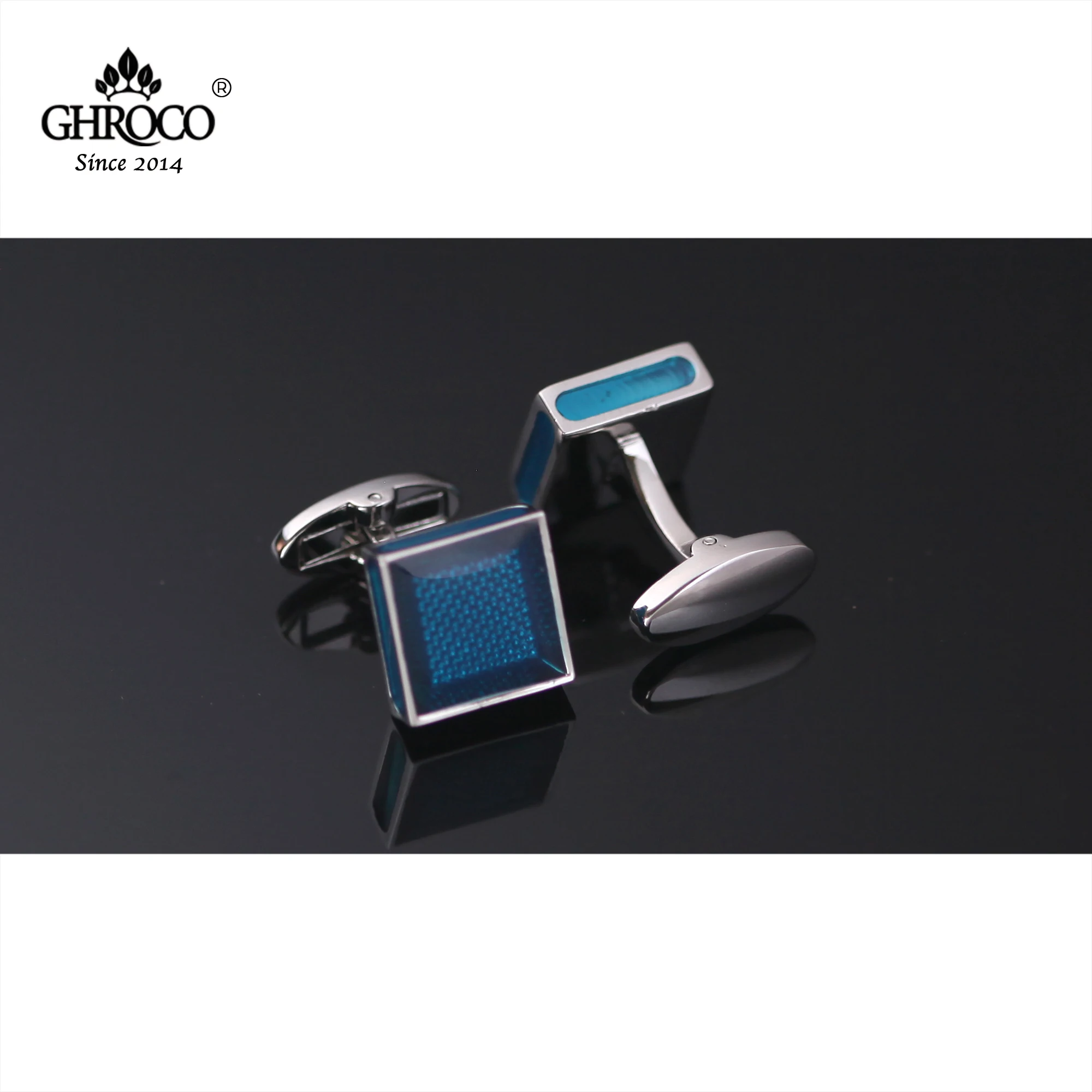 GHROCO High Quality Exquisite Blue Enamel French Shirt Cufflinks Fashion Luxury Gifts Business Men and Women Groomsmen Best-man