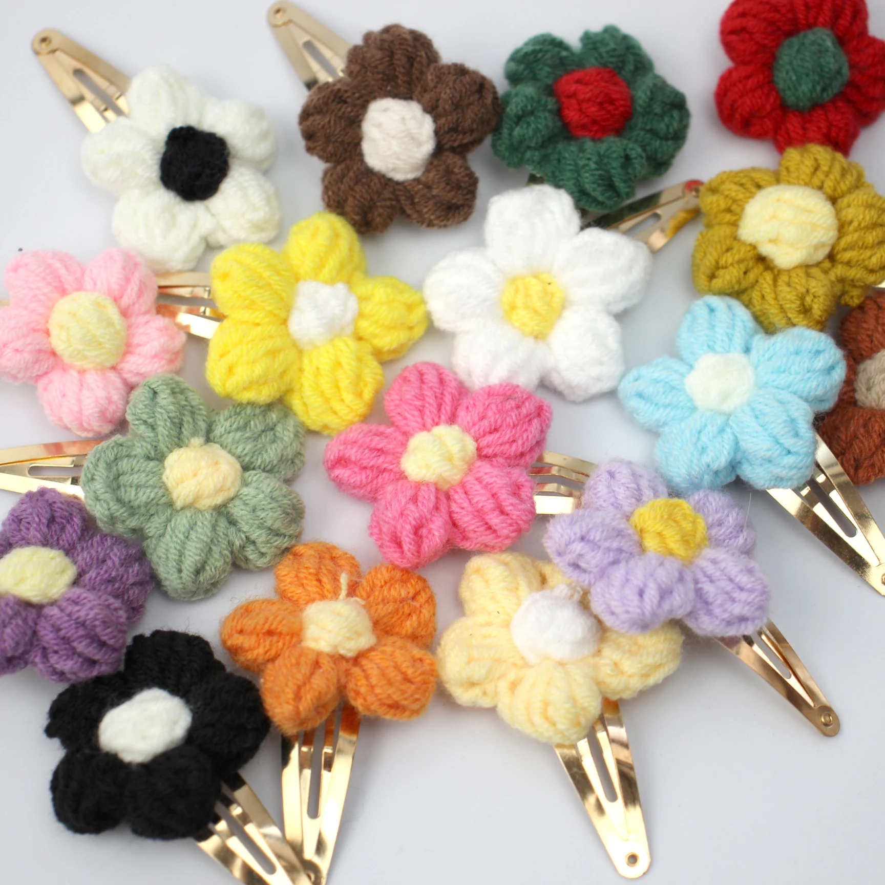 Candy Colors Kitted Flower Hair Clip for Baby Girls Hair Accessories Newborn Cute Barrettes BB Clip Children Headwear Hairpin