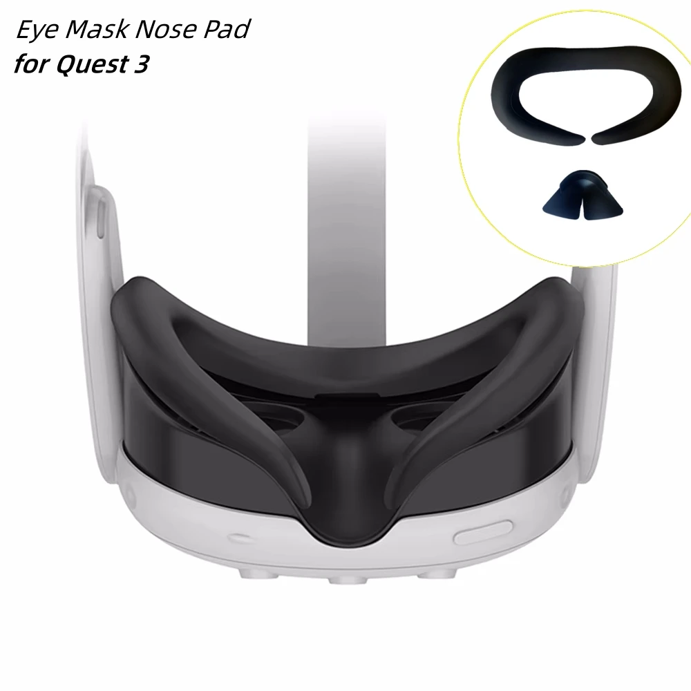 

For Quest 3 Silicone Eye Mask Blackout Nasal Support Nose Pad VR Glasses Accessories