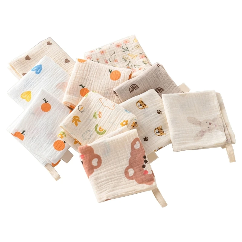 

57EE Set of 5pc Baby Feeding Bib Infant Saliva Towel Soft and Breathable Handkerchief