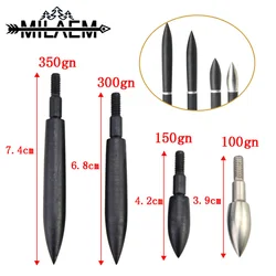 12 Pcs Archery Arrow Field Points 100/150/200/250/300/350 Grain Bullet Points Screw in Broadheads DIY Outdoor Hunting Shooting