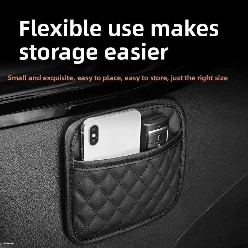 

Car storage bag Car mobile phone box Paste type Car seat seam bag Dashboard hanging