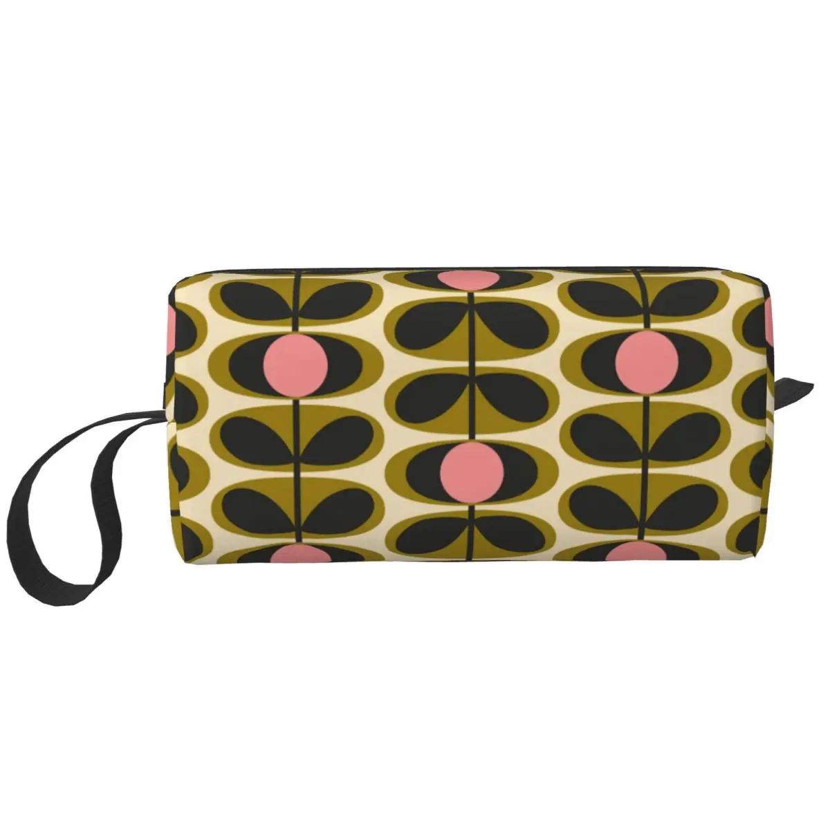 

Custom Oval Flower Stem Olive Orla Kiely Travel Cosmetic Bag for Women Toiletry Makeup Organizer Lady Beauty Storage Dopp Kit