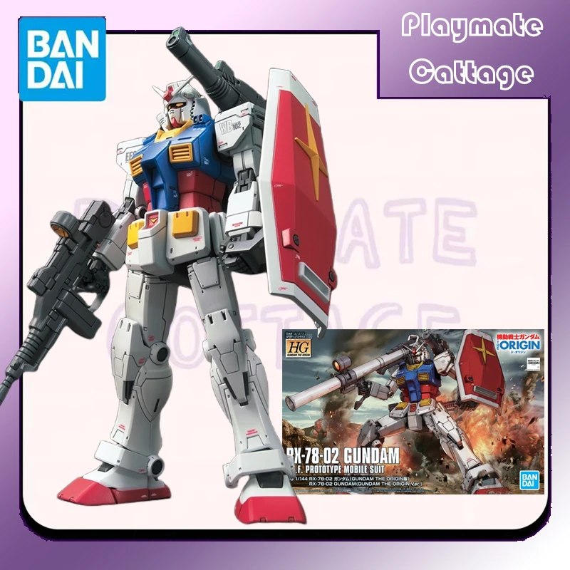 

In Stock BANDAI Original HG GTO RX-78-02 GUNDAM (THE ORIGIN Ver.) Anime Figure Model Toy Collectible Assembly Ornaments Gift Kid