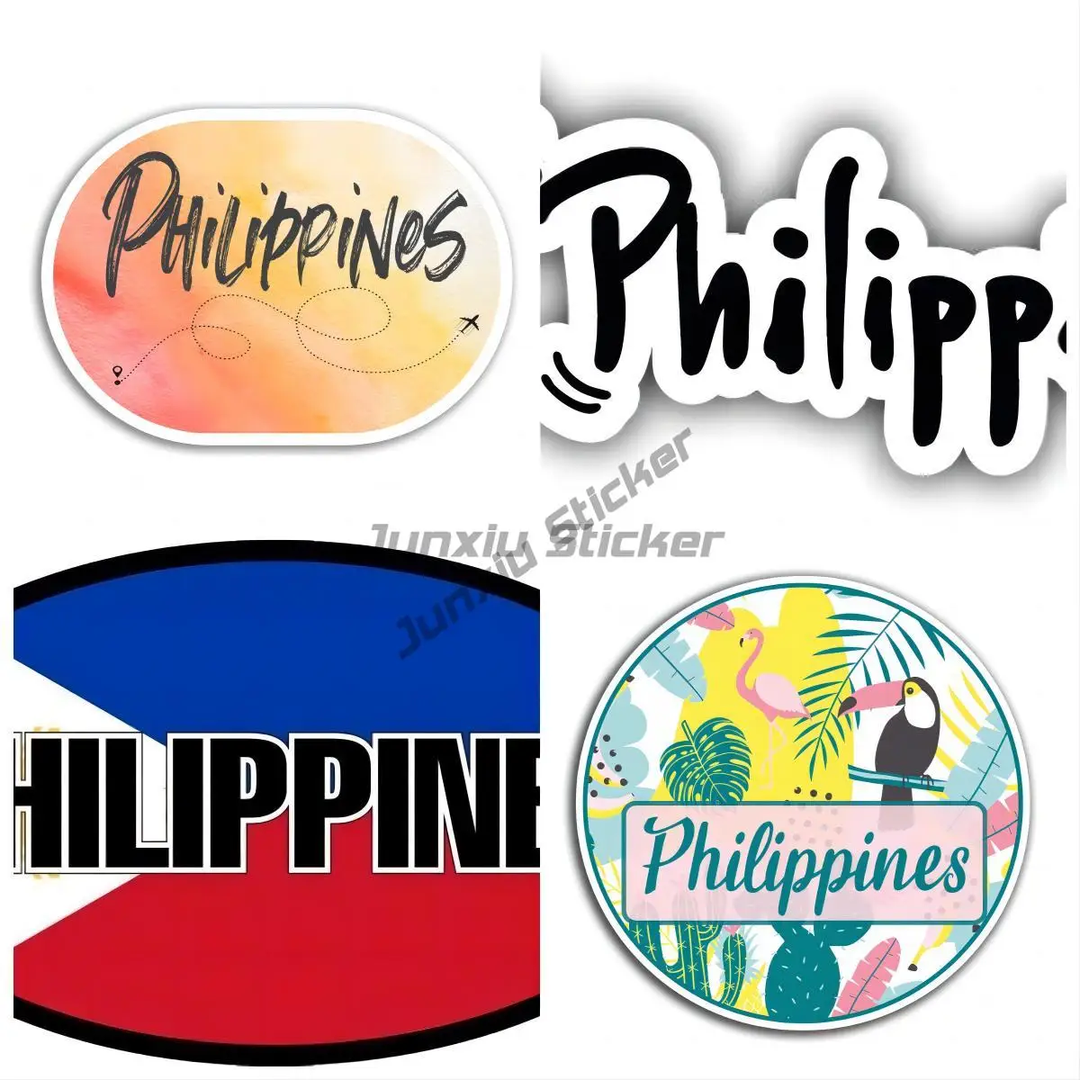 I Love Philippine Banner Car Bumper Window Phone Trunk Guitar Cover Scratches External Decor