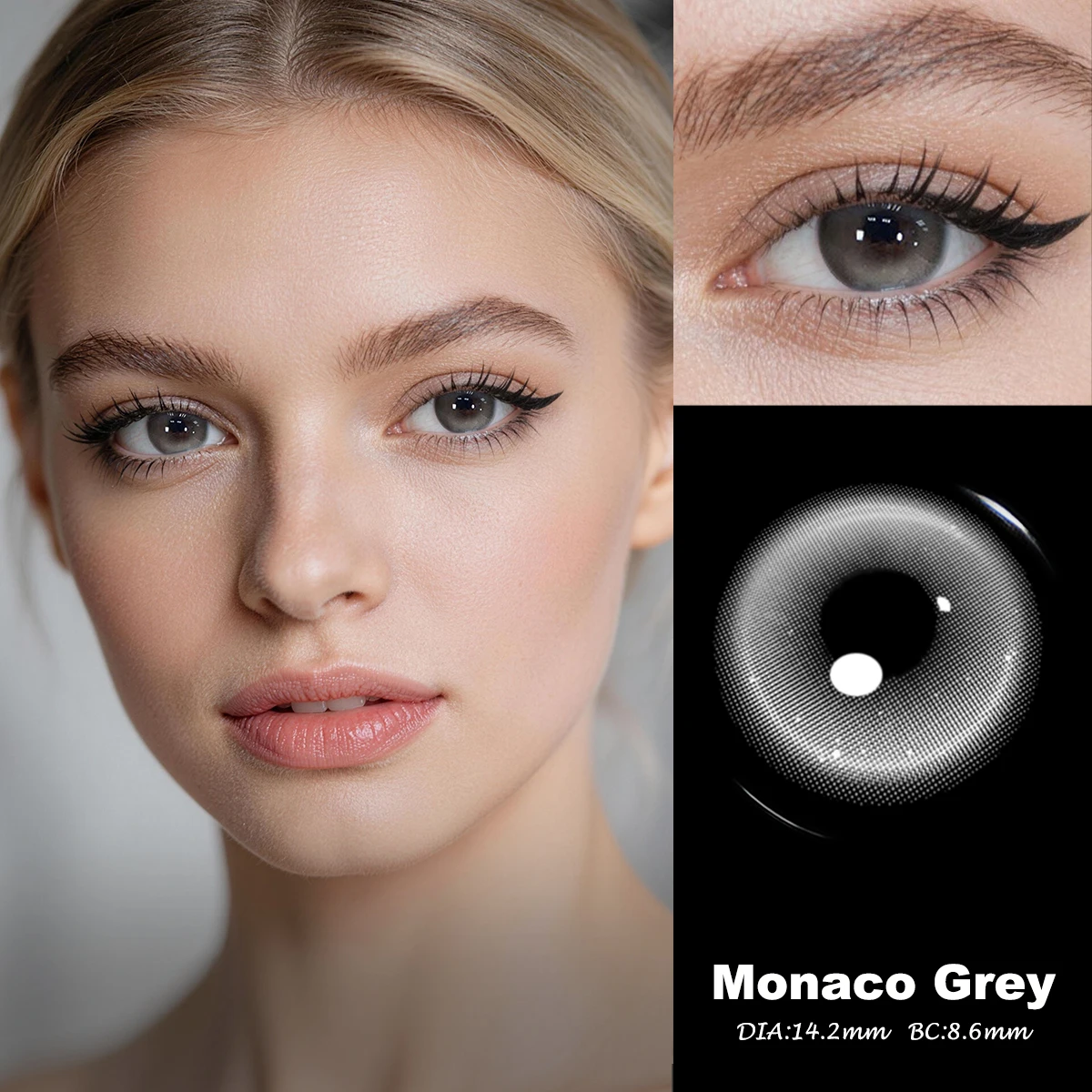 Visuashow 14,2mm Monaco Rot-Blaue Farbige Kontaktlinsen 1 Paar Halbjährige Mode-Schönheits-Farblinsen für Tägliches Party-Augen-Make-up – Detail 16