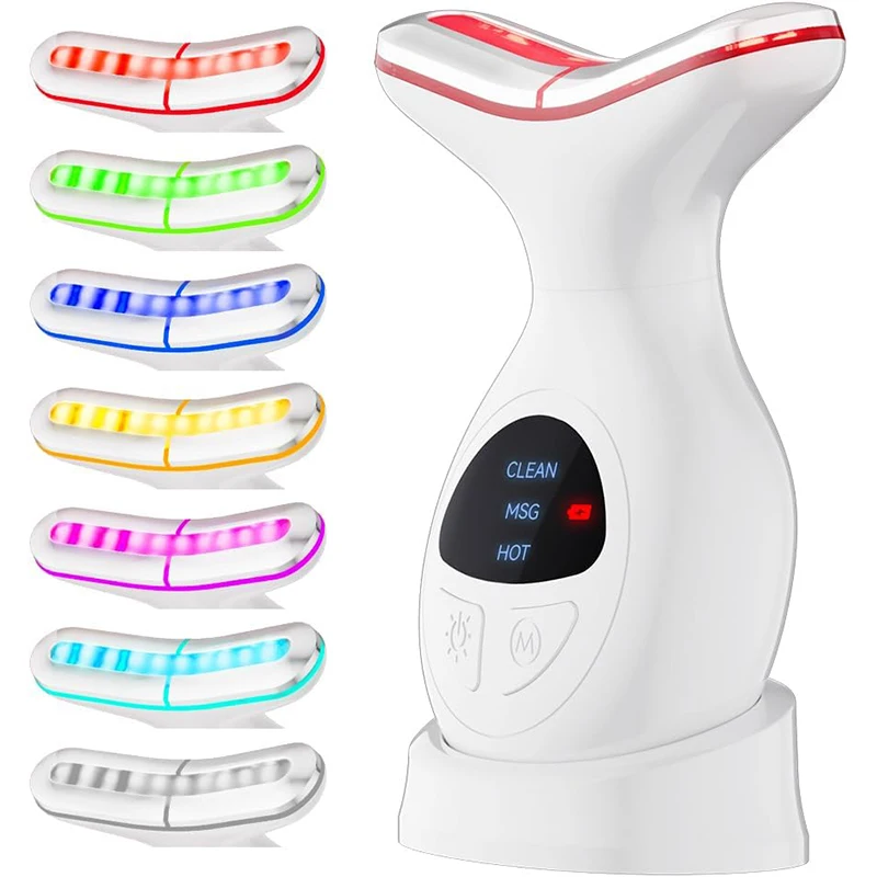 

Массажер для шеи Rainbow – 7-цветное LED-устройство для подтяжки шеи, портативный прибор для красоты шеи, уменьшения морщин и подтяжки кожи