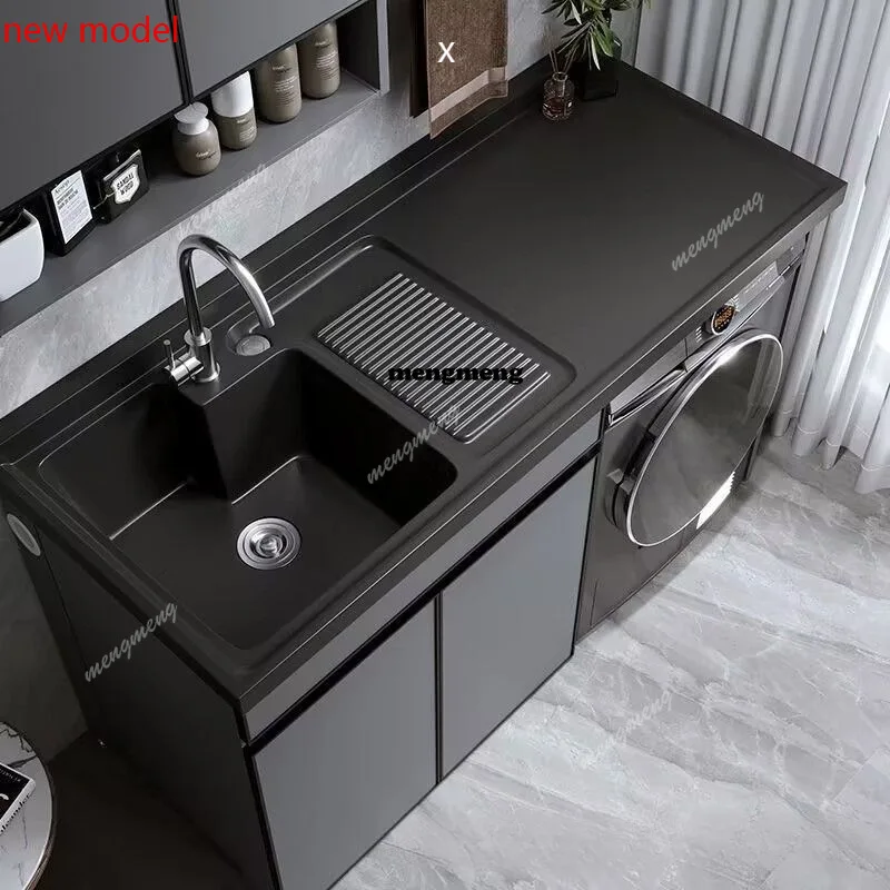 H134Integrated Combination Balcony Cabinet Space Aluminum Laundry Trough Living Room Cabinets Drum Companion Furniture Lavabi