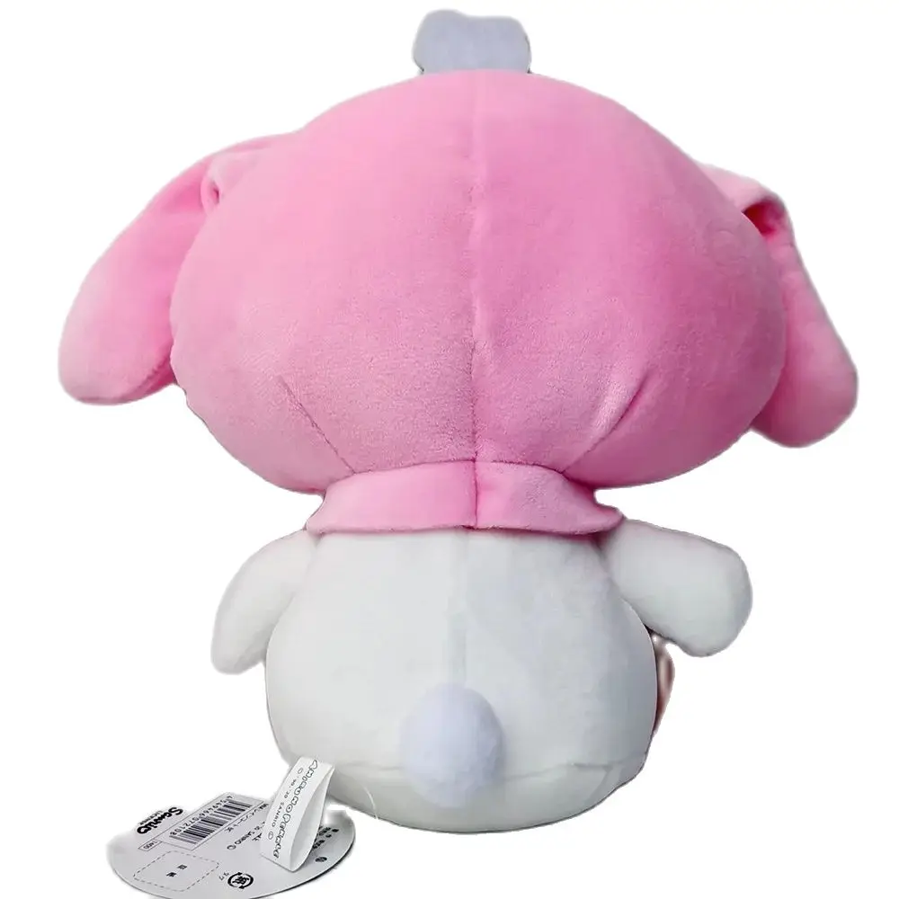 Sanrio minha melodia melo coelho vestindo capa de chuva 9 "brinquedo de pelúcia, por favor filme de desenho animado animal de pelúcia filme de animação boneca de pelúcia