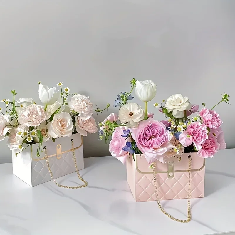 5PCS Portable Flower Box Rose Packaging Box Wrapping Paper Bag Gift Box Flower Shop Wedding Valentine's Day Birthday Gifts