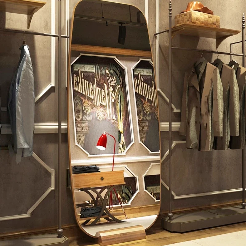 

Full Body Dressing Mirror, Aesthetic Korean Style Design, Light Luxury Modern Wooden Standing Mirror