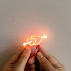 1pc 3V LED COB Edison Flexible Filament Candle Diode Light Holiday Party Love Letter Decoration Light DIY Bulb Accessories