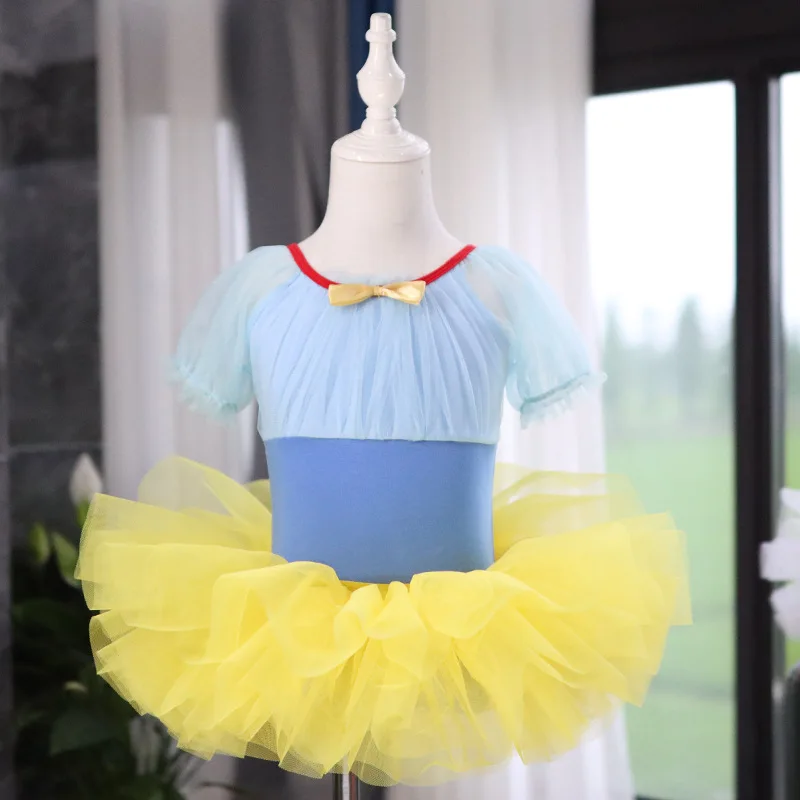 Girls Dance Costume Children Practice Clothes Summer Ballet Gymnastics Clothes Kids Snow White Dress Cotton Tutu Dress - view 2