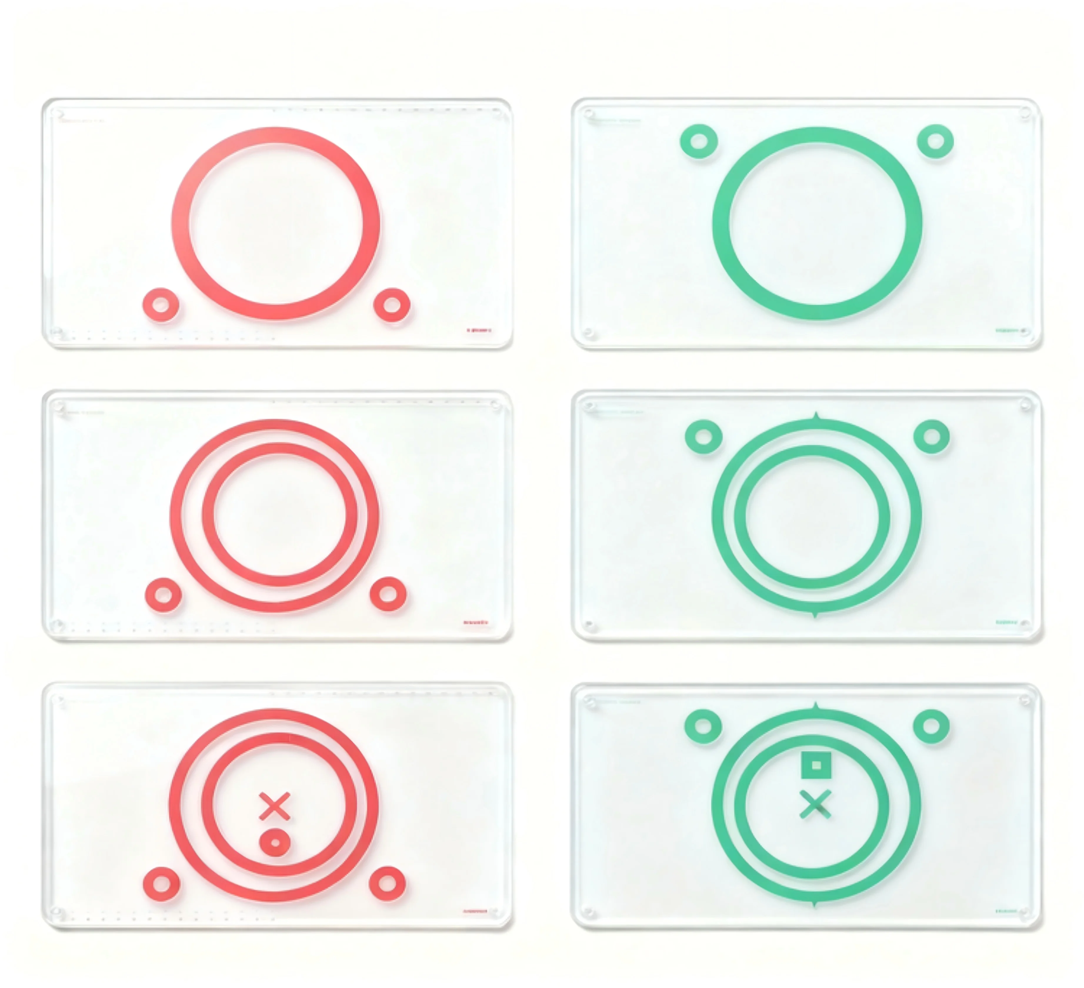 6-in-1 Variable Slide Fusion Training Cards Set Vision Therapy Tool to Improve Smooth Fusional Vergence Ability