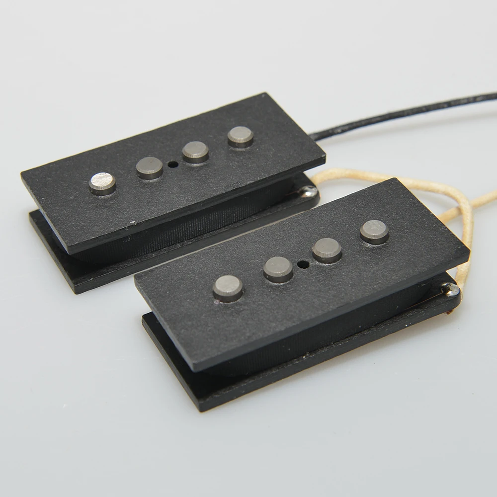 Alnico 5 Bass Pickup Set Black Electric Bass Pickup 11K For 4 String Precision PB Bass