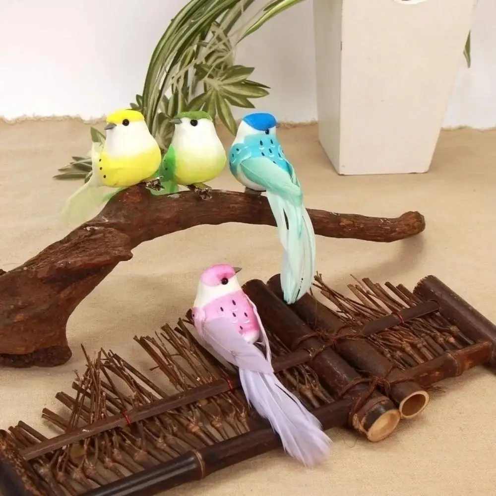 12 Pcs/box Simulation Artificial Bird Colorful Bubble Birds Home Outdoor Decor Ornament Decoration Yard Garden Accessories