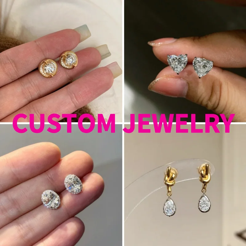 FLORAL Oval Cut Pear Cut DEF VVS HPHT Lab Grown Diamond Bunny Carrot Stud 14K 18K Gold 925 Silver Ladies Earrings Luxury Jewelry view 6