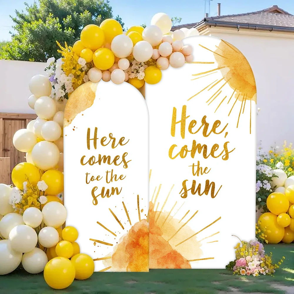 

Arch Backdrop: Boho Style Orange Sun, Custom for Kids' Birthday/Baptism, Studio Decor