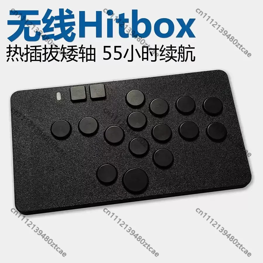Dual Mode Wireless Fighting Keypad Low Profile Mechanical Switches Flat Button Layout Portable Game Control Pad