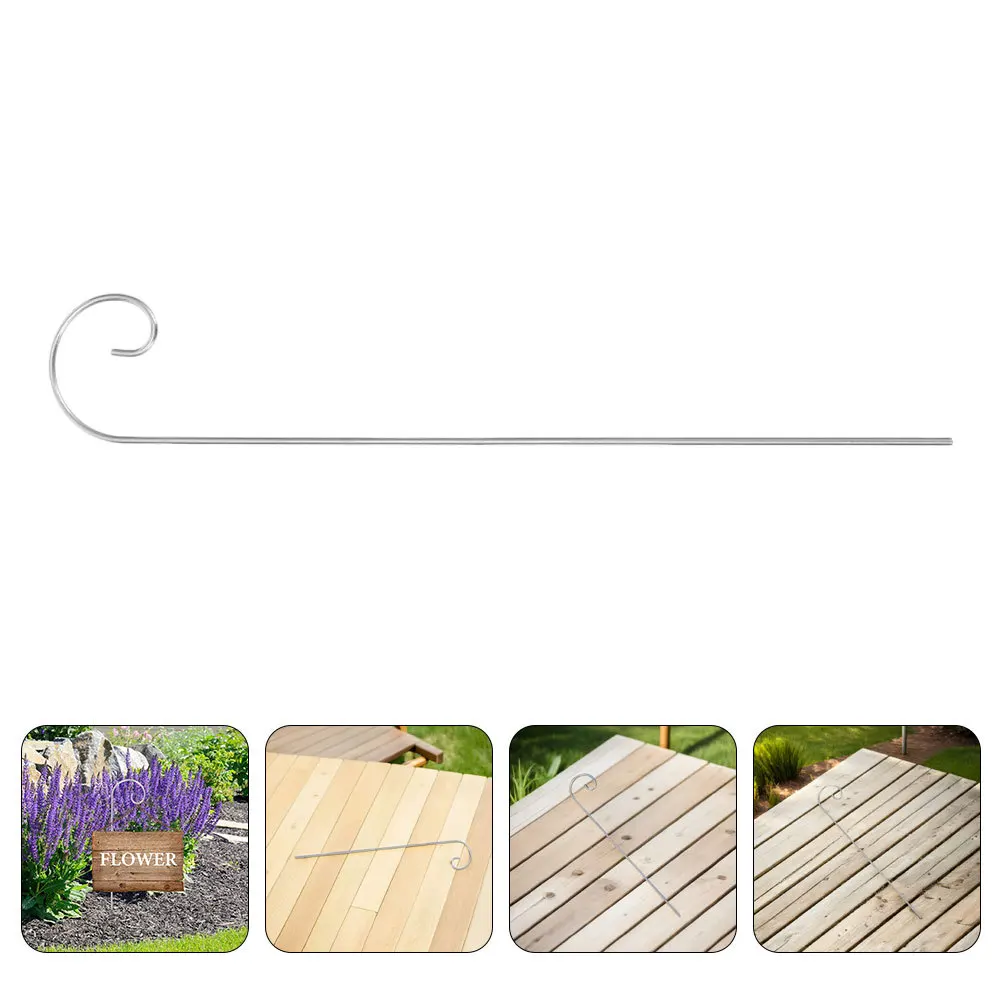 

20pcs Silver Garden Decorative Hooks Shepherd Plant Label Stakes Curled Tip Metal Hangers For Outdoor Flower Pots Balcony
