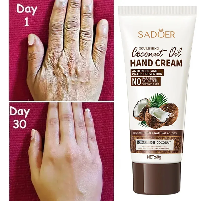 

Anti-wrinkle Hand Cream Anti Crack Coconut Oil Drying Repair Serum Fade Fine Lines Exfoliating Whiten Moisturizing Skin Care 60g