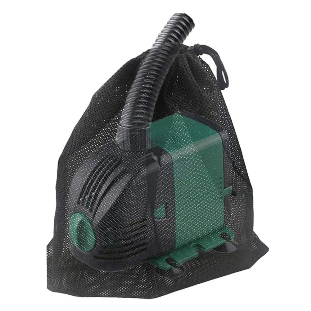 

2Pcs Pond Pump Filter Bag Mesh Protective Fountain Black Water Debris Filtration Drawstring Small Bags for Aquarium Tank