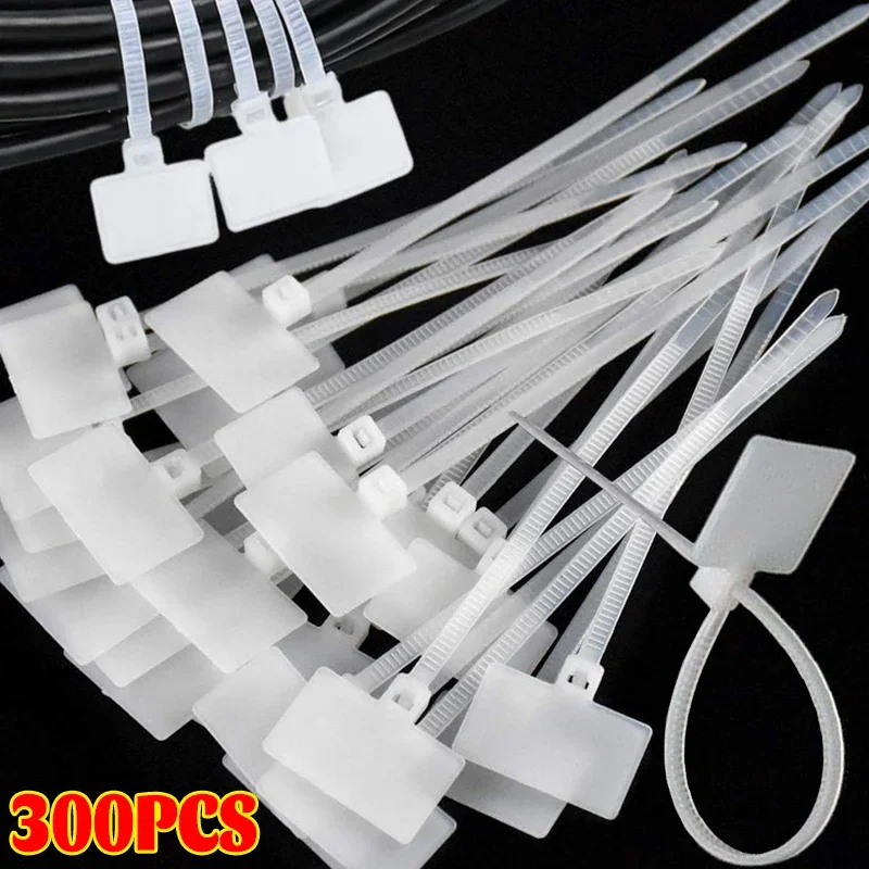 Colorful Nylon Cable Tie Cord Markers Tag Label Plastic Loop Self-locking Wire Zip Ties Writable Straps for Home Office Garden