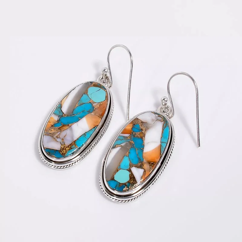 2026 New Oval Earrings for Women, Retro Hong Kong Style Stickers, Vacation Party, Countryside Versatile Jewelry and Accessories