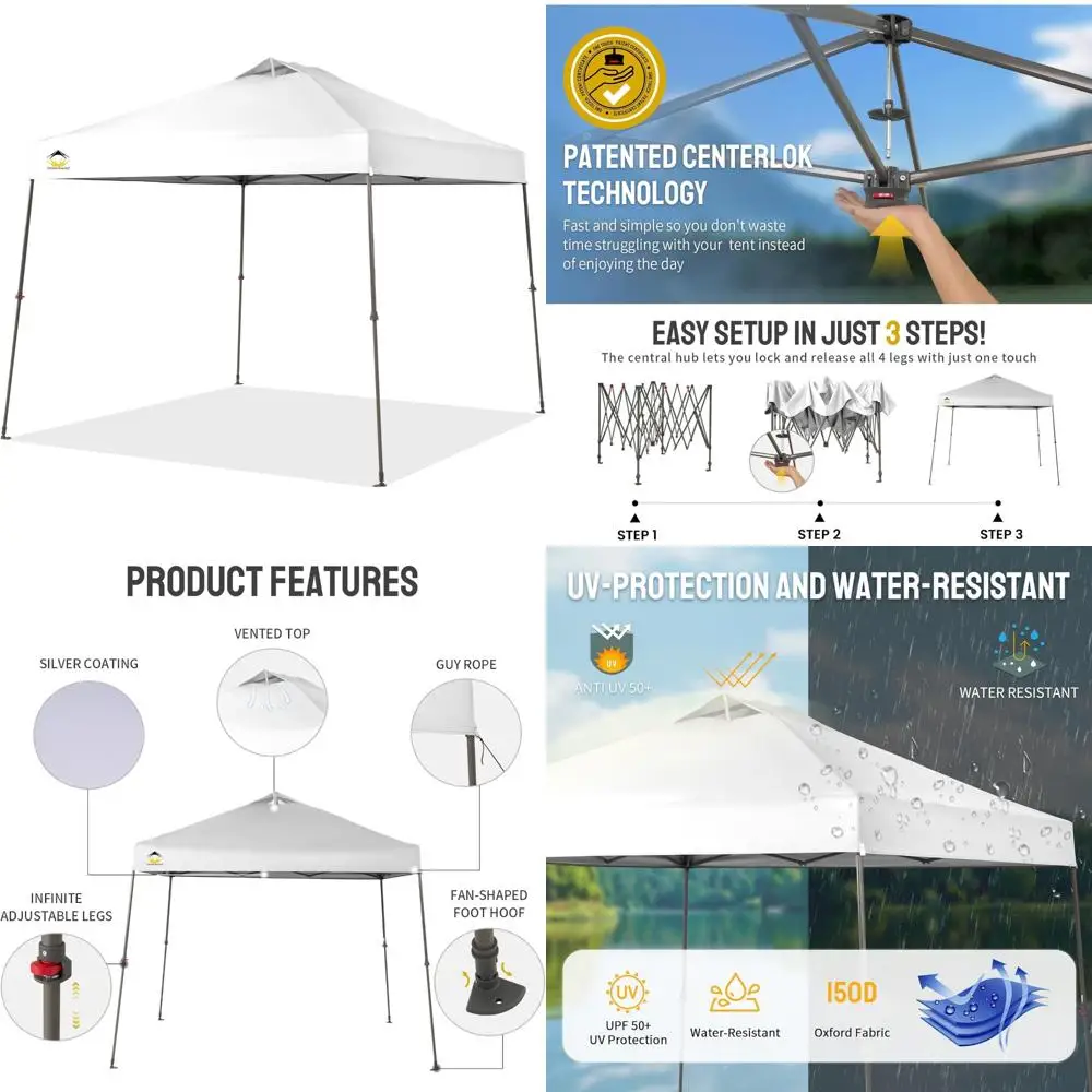 

Quick Setup 11x11 Pop Up Canopy Tent for Outdoor Events, Parties, and Camping - Lightweight Portable Gazebo Shelter