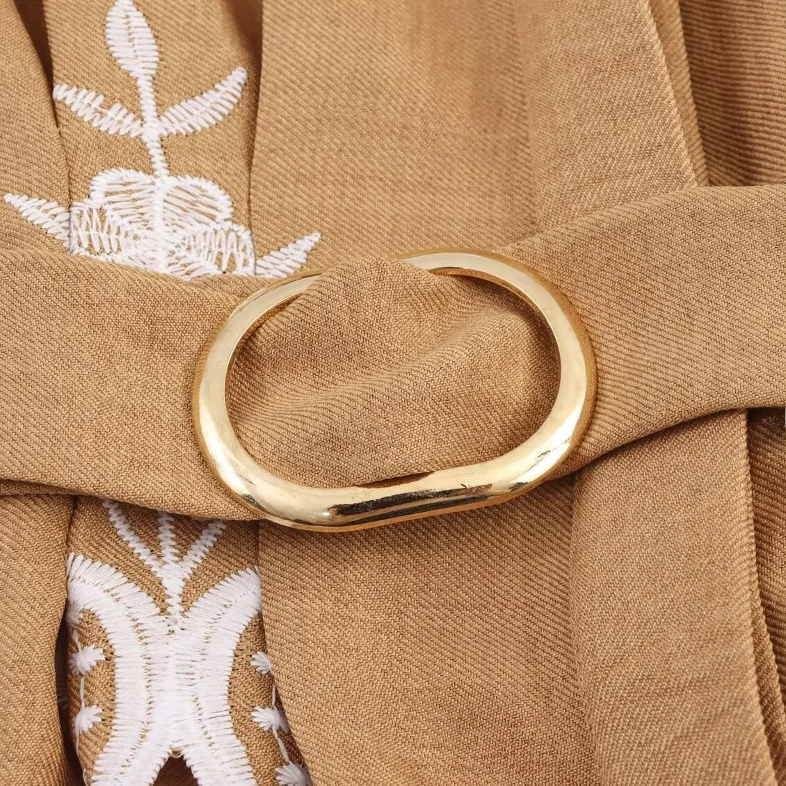 JNLEAOG Faion décontracté brodé évider banlieue Sle irt femmes coupe ample Polyester longue motif à rayures Sve