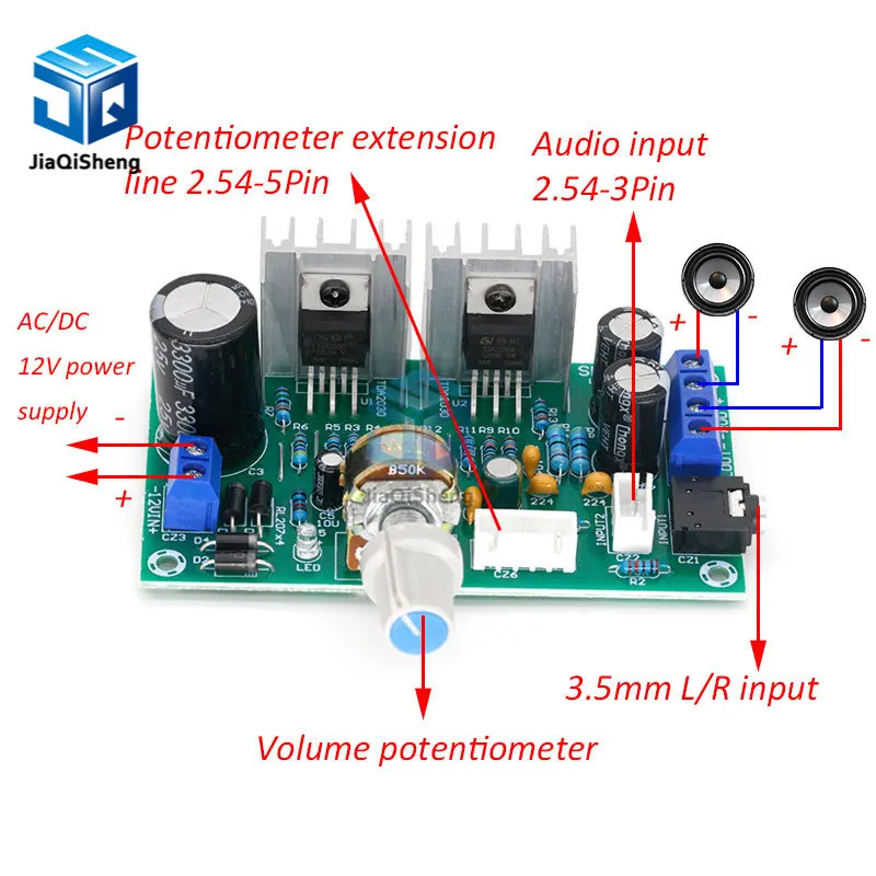 Mini TDA2030 Dual Channel Power Amplifier Board 15W+15W Audio Amplifier Amplificador For Home Sound Theater DIY