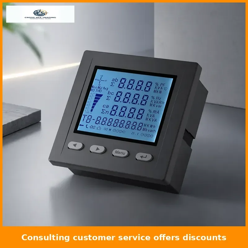 Three-phase multi-function power meters: measure current, voltage, electricity, power, power factor and frequency, LCD