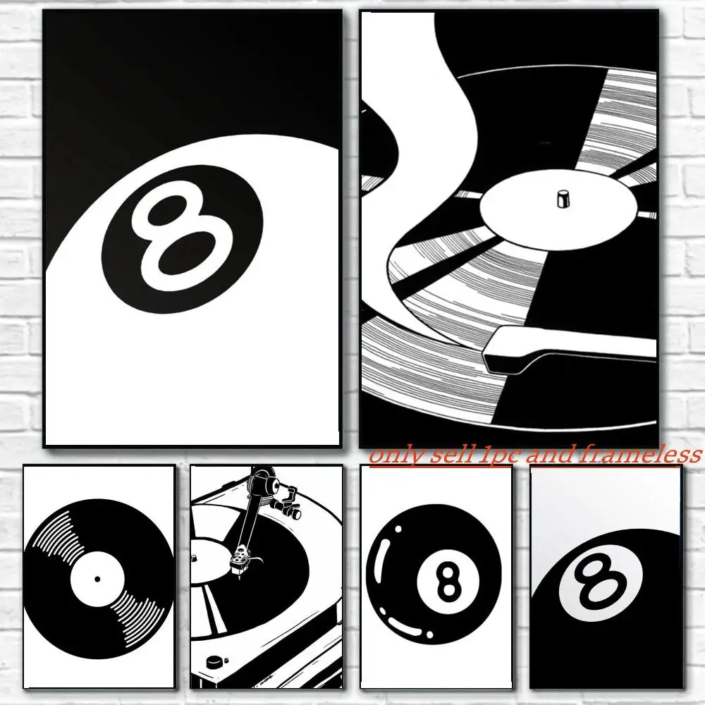 Billiards Hall line Art Poster Art painting with prints Home bedroom bar Outdoor places living room decoration gift