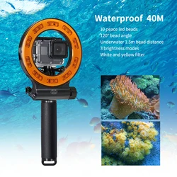 Seafrogs Waterproof 1000Lumens Underwater Led Video Diving Fill Light Ring Lighting Lamp for Gopro Hero Action Camera Accessorie