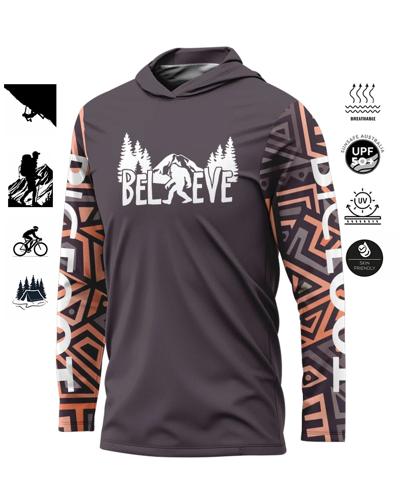 

BIGFOOT Hiking Clothes Summer Outdoor Riding Sunscreen Breathable Temperament Casual Long Sleeve Men's Camping Fishing