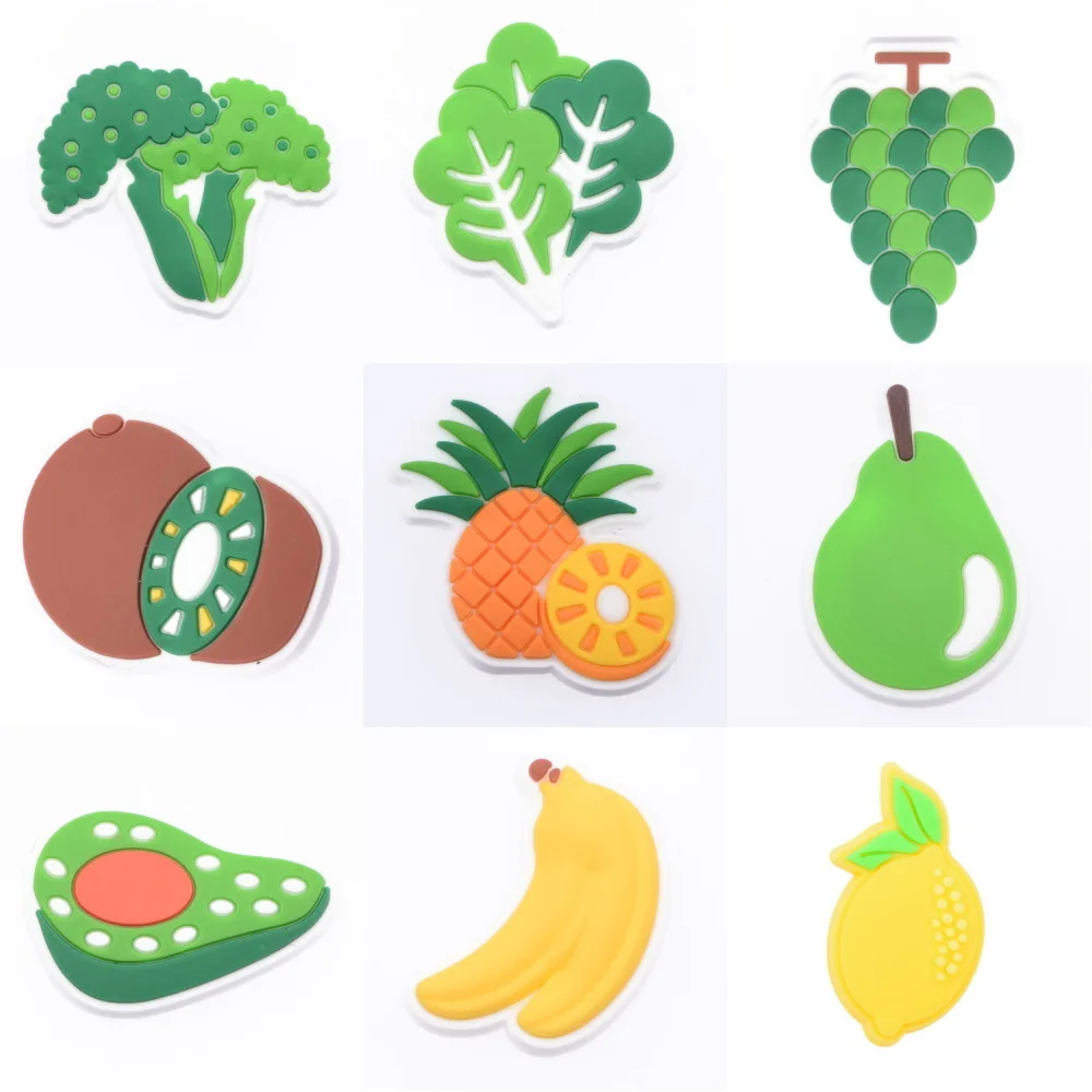 Dijes de zapatos de fruta kiwi, decoración de zapatos de uva, calabaza, limón, Zueco de piña, dijes para niños, niñas, niños, recuerdo de fiesta