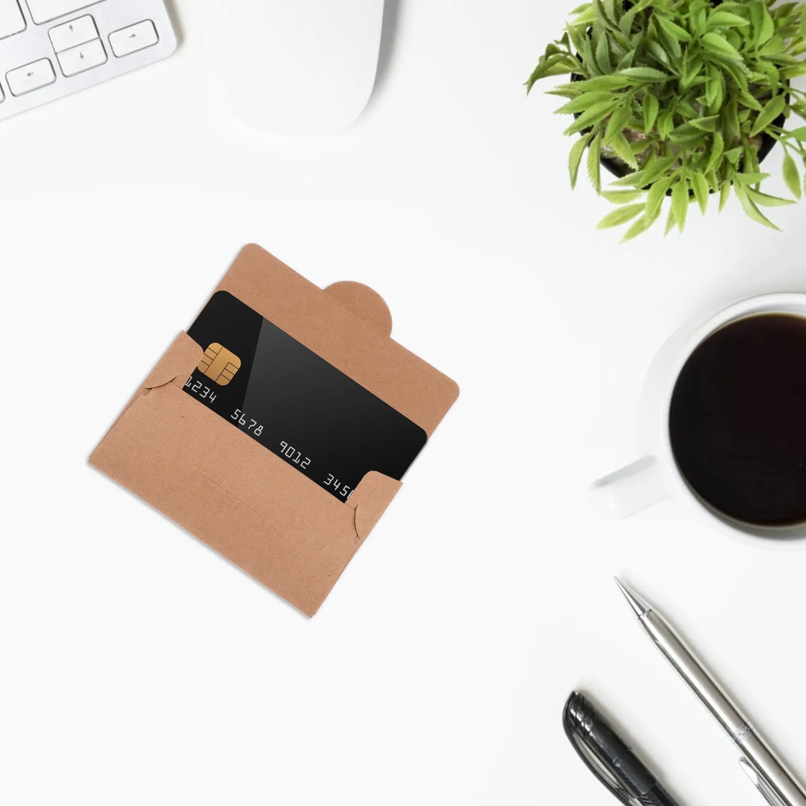 

50Pcs Thick Kraft Paper Card Sleeves Compatible with Credit Cards Id Transit Business Hotel Keys Card Protector Envelope Sleeve