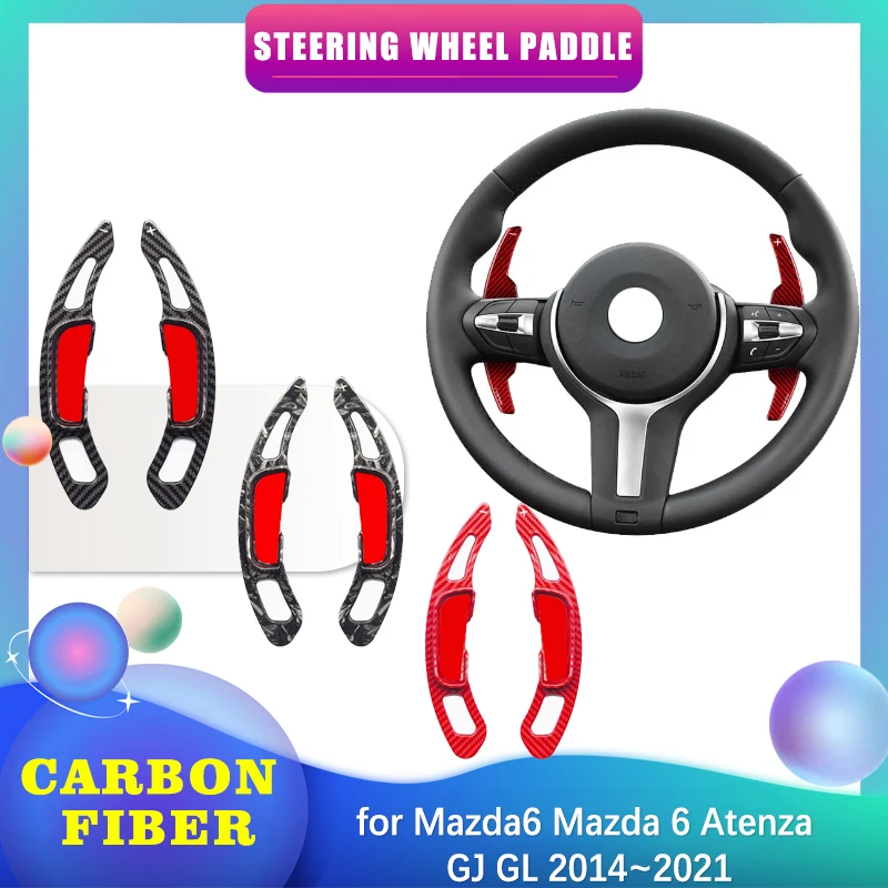 

Car Steering Wheel Paddle for Mazda6 Mazda 6 Atenza GJ GL 2014~2021 ABS Carbon Fiber Shifter Gear Shift Extension Accessories