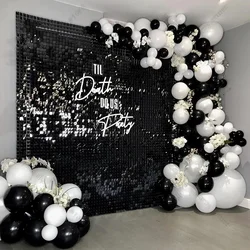 116Pcs Black and White Balloon Garland Arch Kit Latex Balloons for Baby Shower Birthday Graduation Wedding Party Decoration Ball