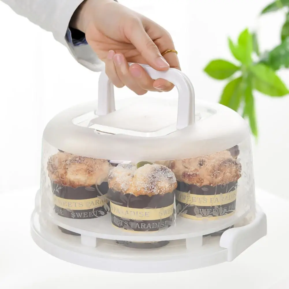 Portable Cake Storage Box With Cover Dust-proof Baking Pastry Cake Packaging Box Tray Brithday Cake Packing Box Food Organizer