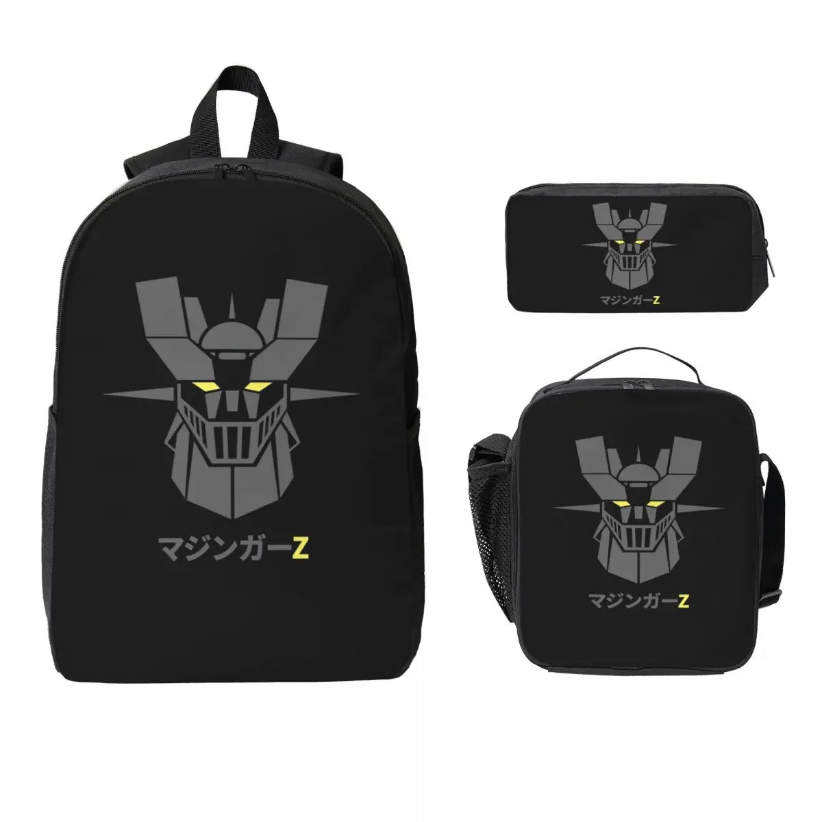 

Mazinger Z Goldorak Actarus Grendizer Mask BackpackBookBag School Bag Laptop Shoulder Bags 3ps Insulated Lunch Bag Pencil Case
