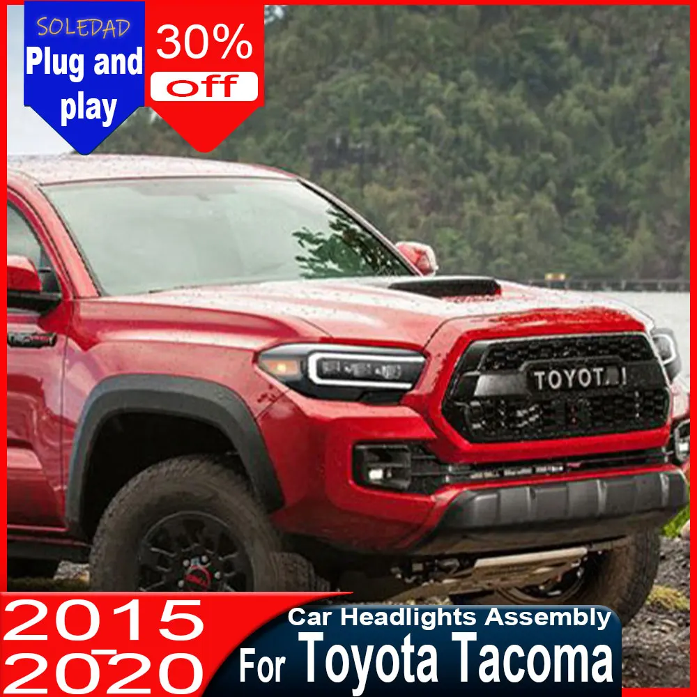 Car Headlight Assembly for Toyota Tacoma 2015-2020 Modify LED Headlights Sequential Turn Signals and LED Daytime Running Lights