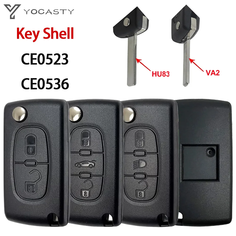 For Peugeot 207 307 308 407 607 807 For Citroen C2 C3 C4 C5 C6 Xsara Berlingo VA2 HU83 CE0523 CE0536 Flip Remote Car Key Shell