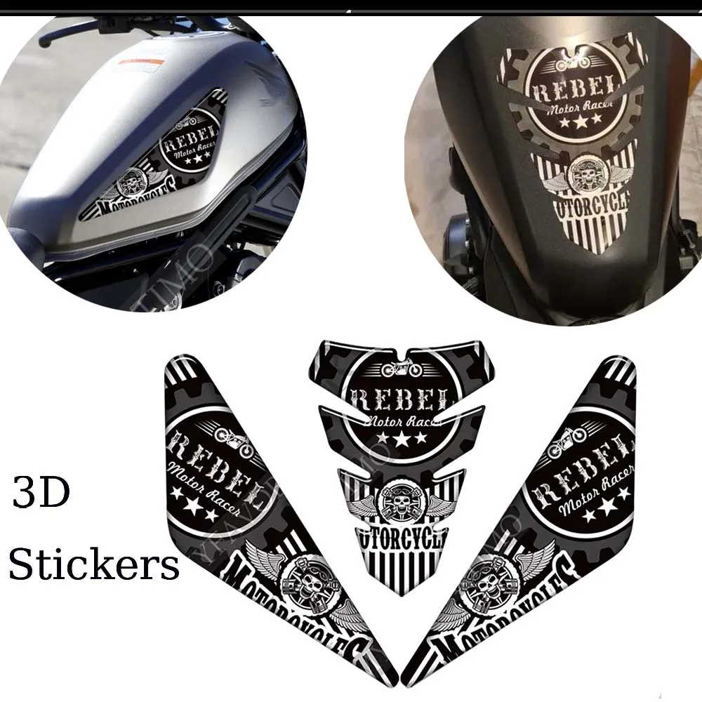 

For HONDA REBEL CM125 CM250 CM300 CM500 CM CMX 125 250 300 500 CMX500 CMX300 Tank Pad Gas Fuel Oil Kit 3D Stickers protection