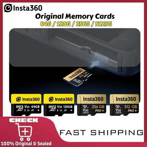 Insta360 Memory Card 128G 256G 512G Removable TF Cards For Insta 360 X4 Air X5 X3 X2 Ace Pro 2 Go Ultra Original Accessories