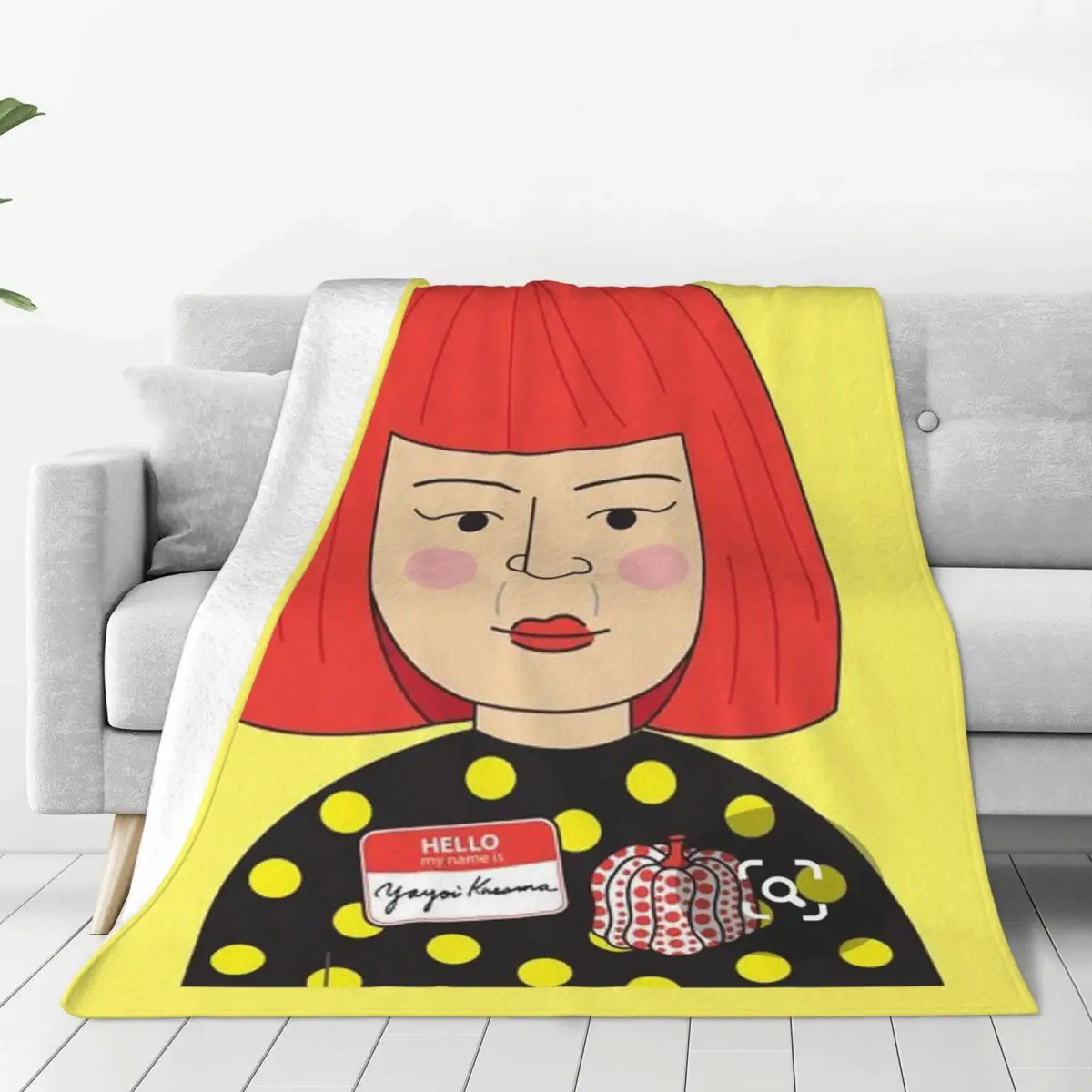 Yayoi Kusama Abstract Painting Blanket Soft Warm Flannel Throw Blanket Bedding for Bed Living room Picnic Travel Home Sofa